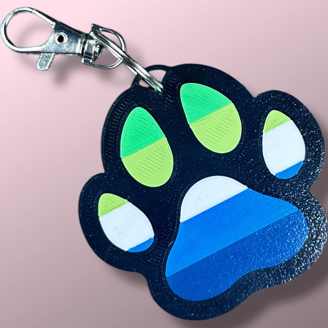 Pride Pawprint Keyrings