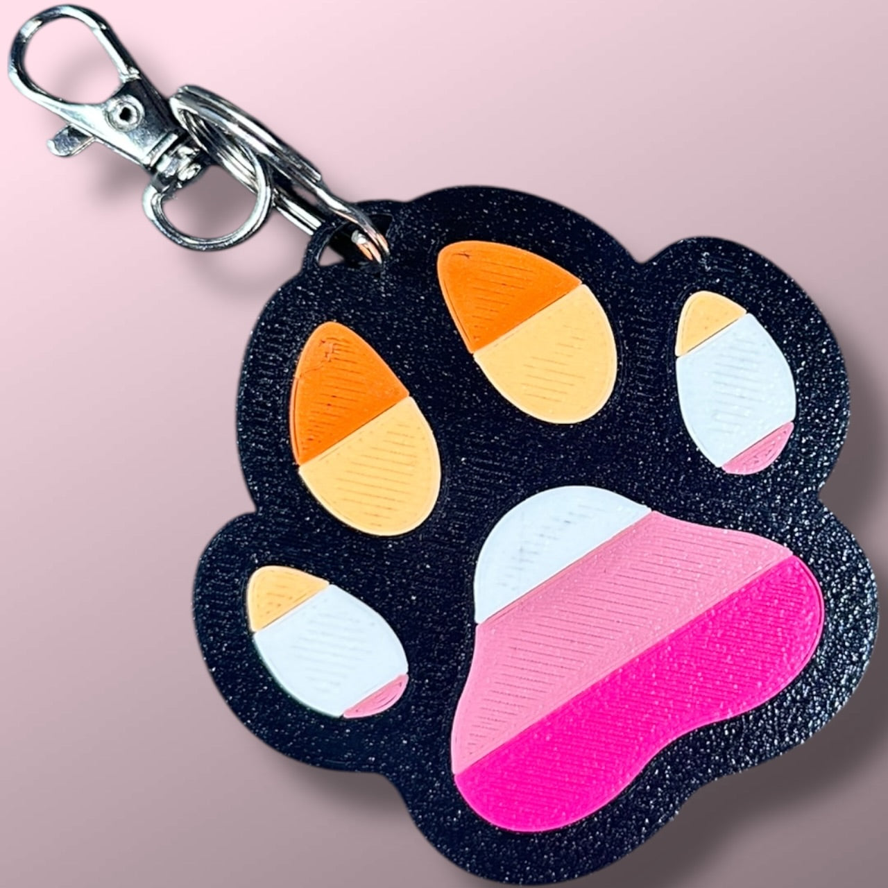 Pride Pawprint Keyrings