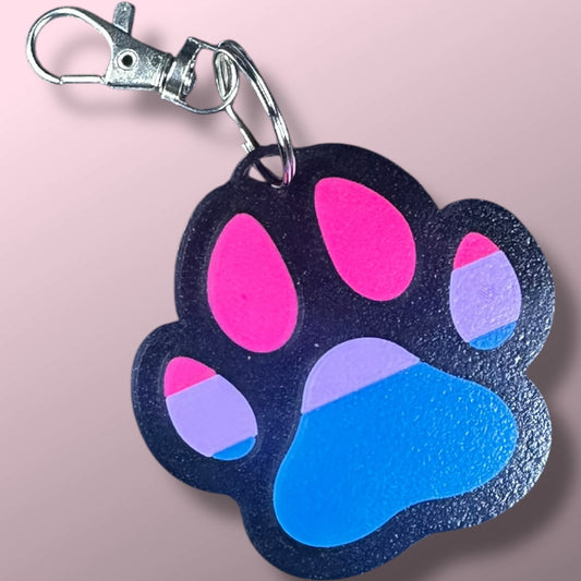 Pride Pawprint Keyrings