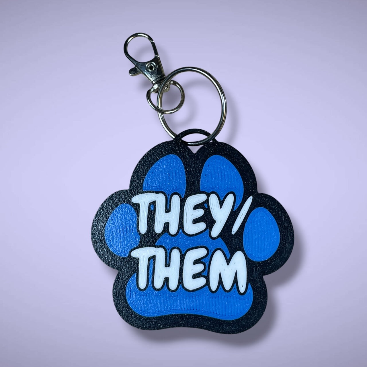 Gender Pawprint Keyring