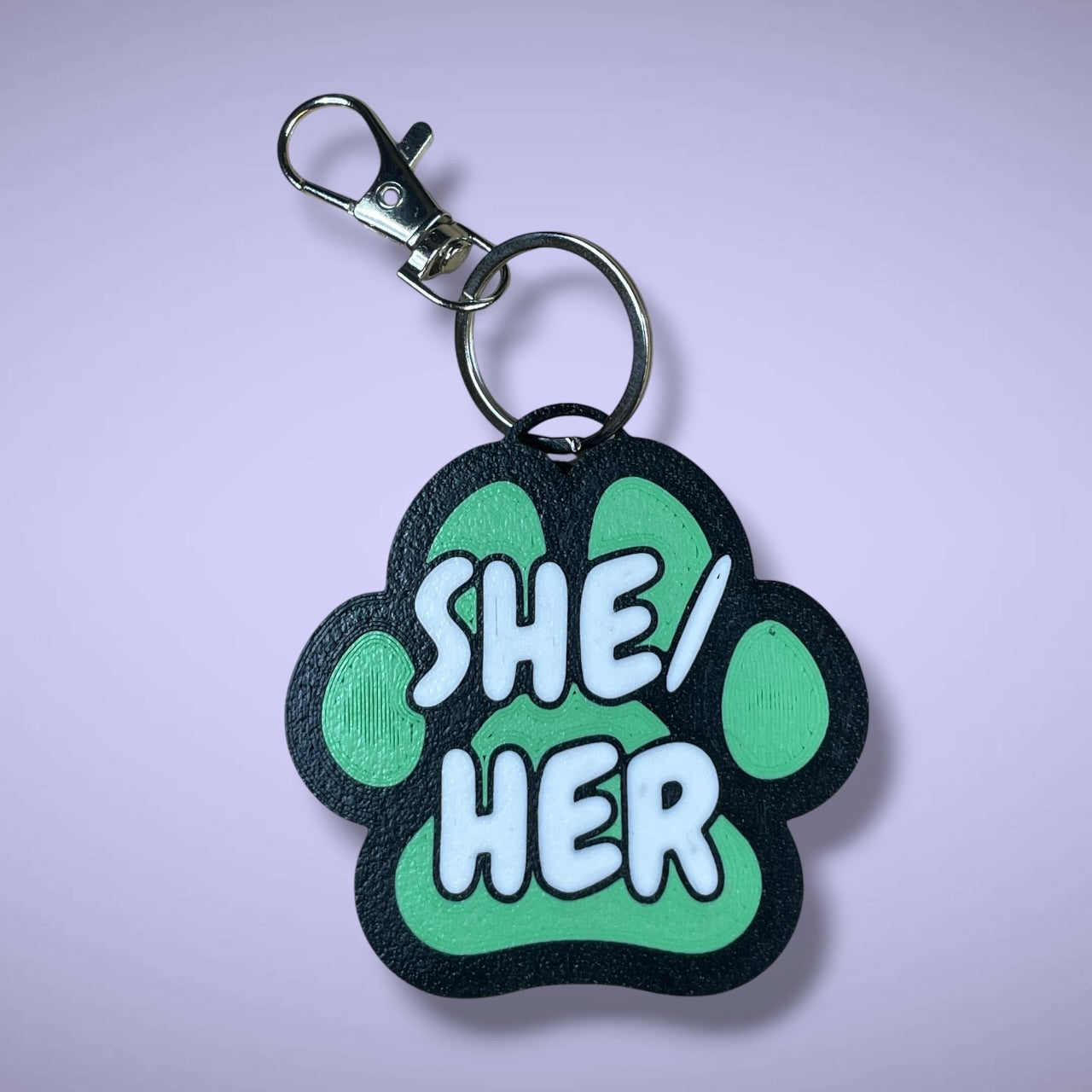 Gender Pawprint Keyring