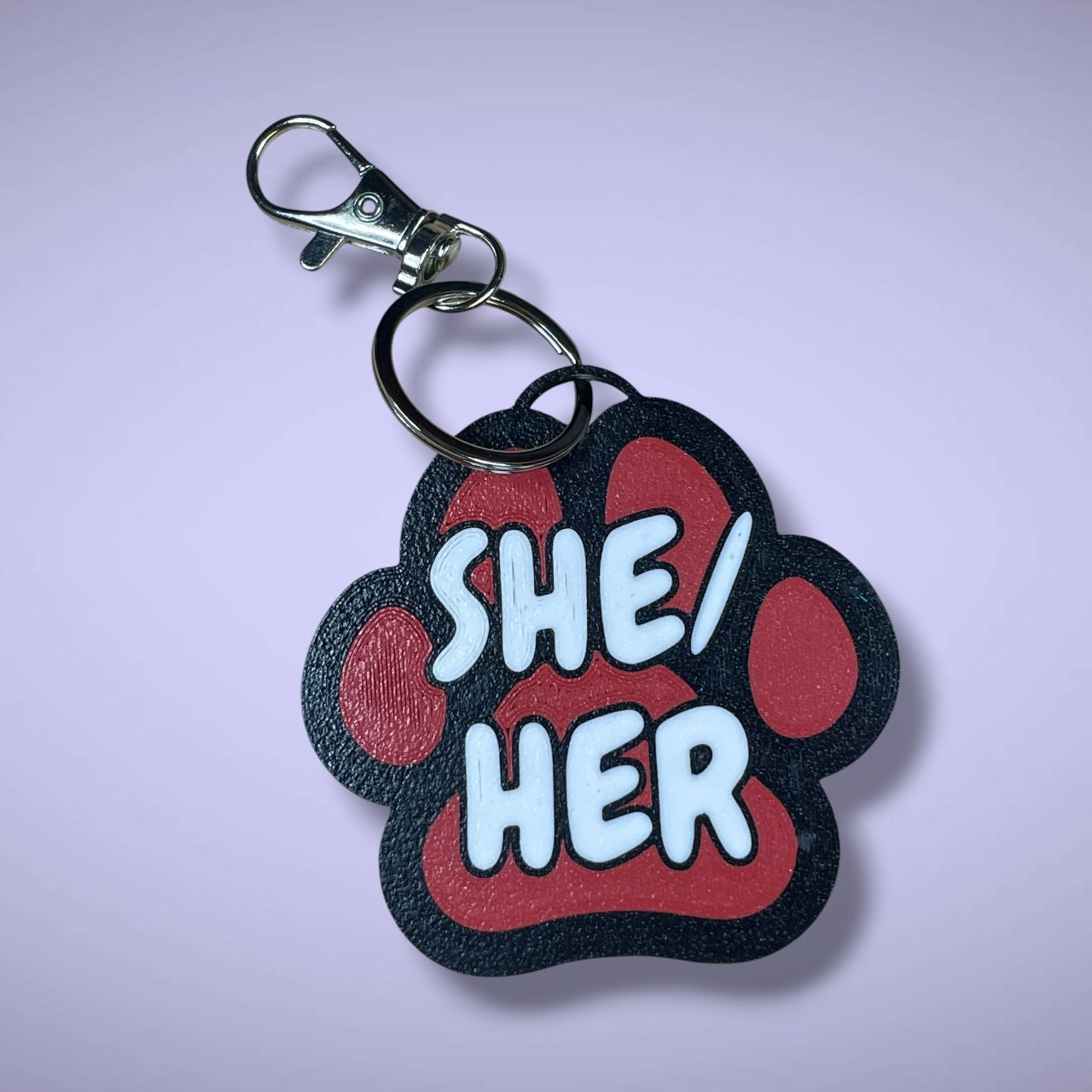 Gender Pawprint Keyring