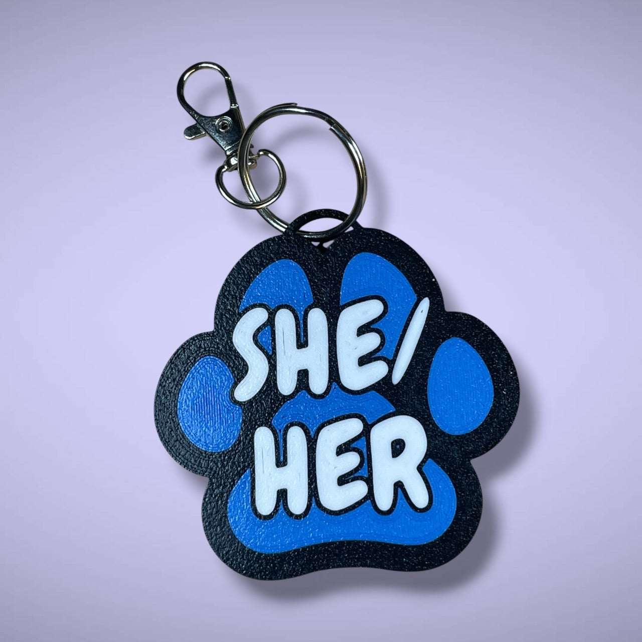 Gender Pawprint Keyring