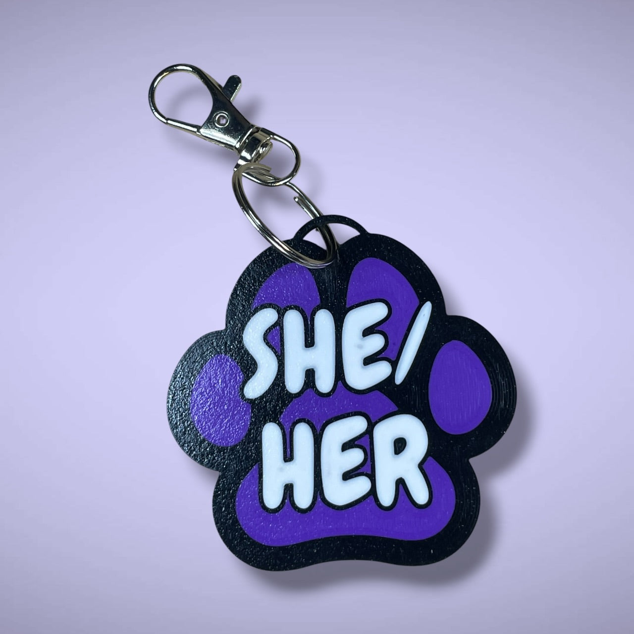 Gender Pawprint Keyring