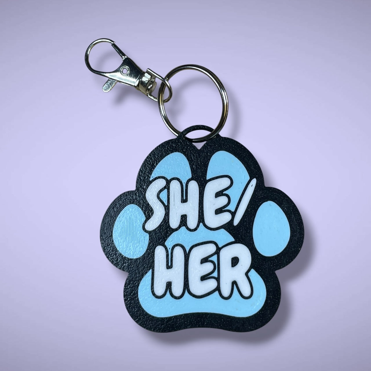 Gender Pawprint Keyring