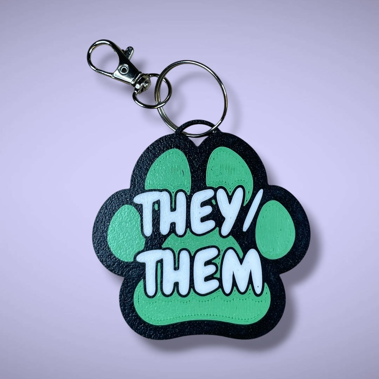 Gender Pawprint Keyring